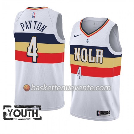 Maillot Basket New Orleans Pelicans Elfrid Payton 4 2018-19 Nike Blanc Swingman - Enfant